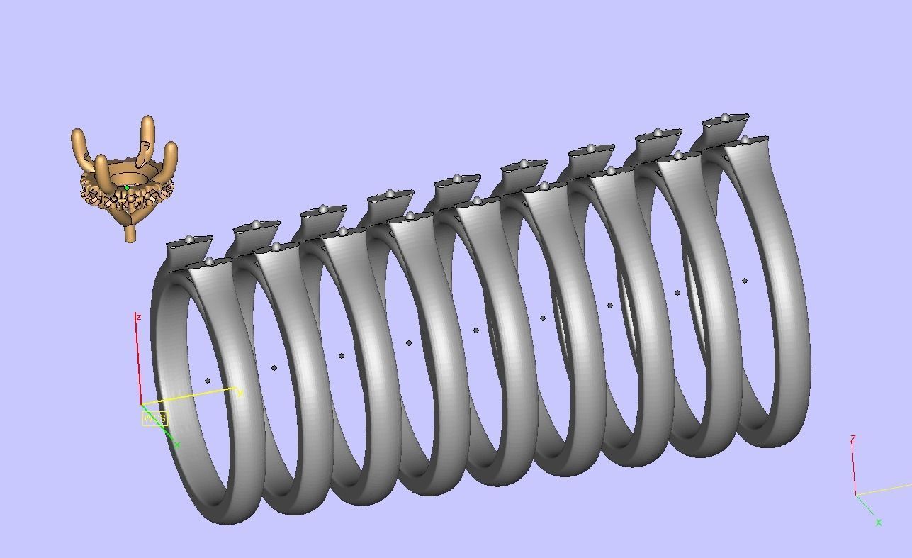 Classic Engagement ring 3dmodel with 1ct stone 3D print model_13