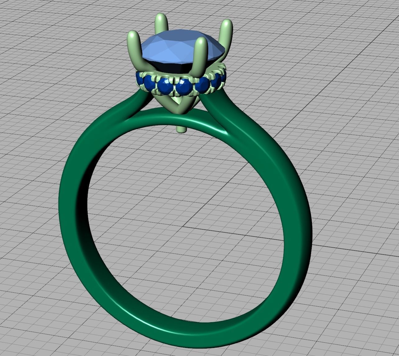 Classic Engagement ring 3dmodel with 1ct stone 3D print model_8