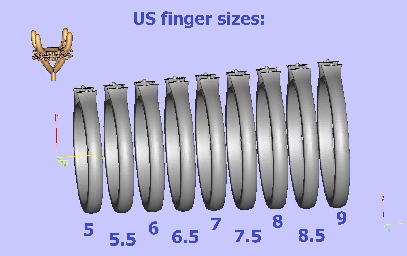 Classic Engagement ring 3dmodel with 1ct stone 3D print model_14