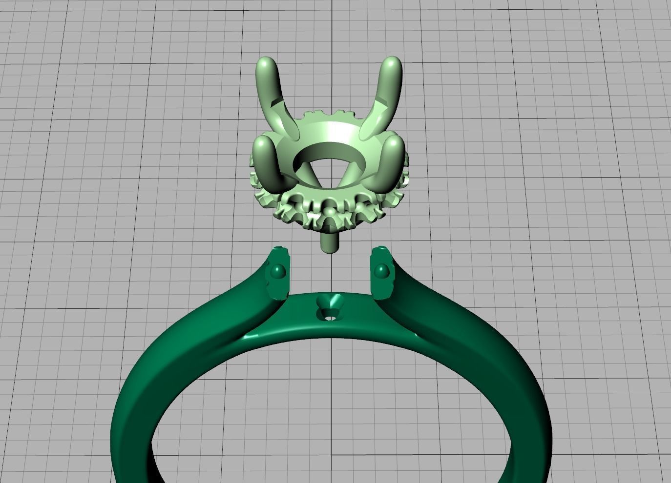 Classic Engagement ring 3dmodel with 1ct stone 3D print model_12