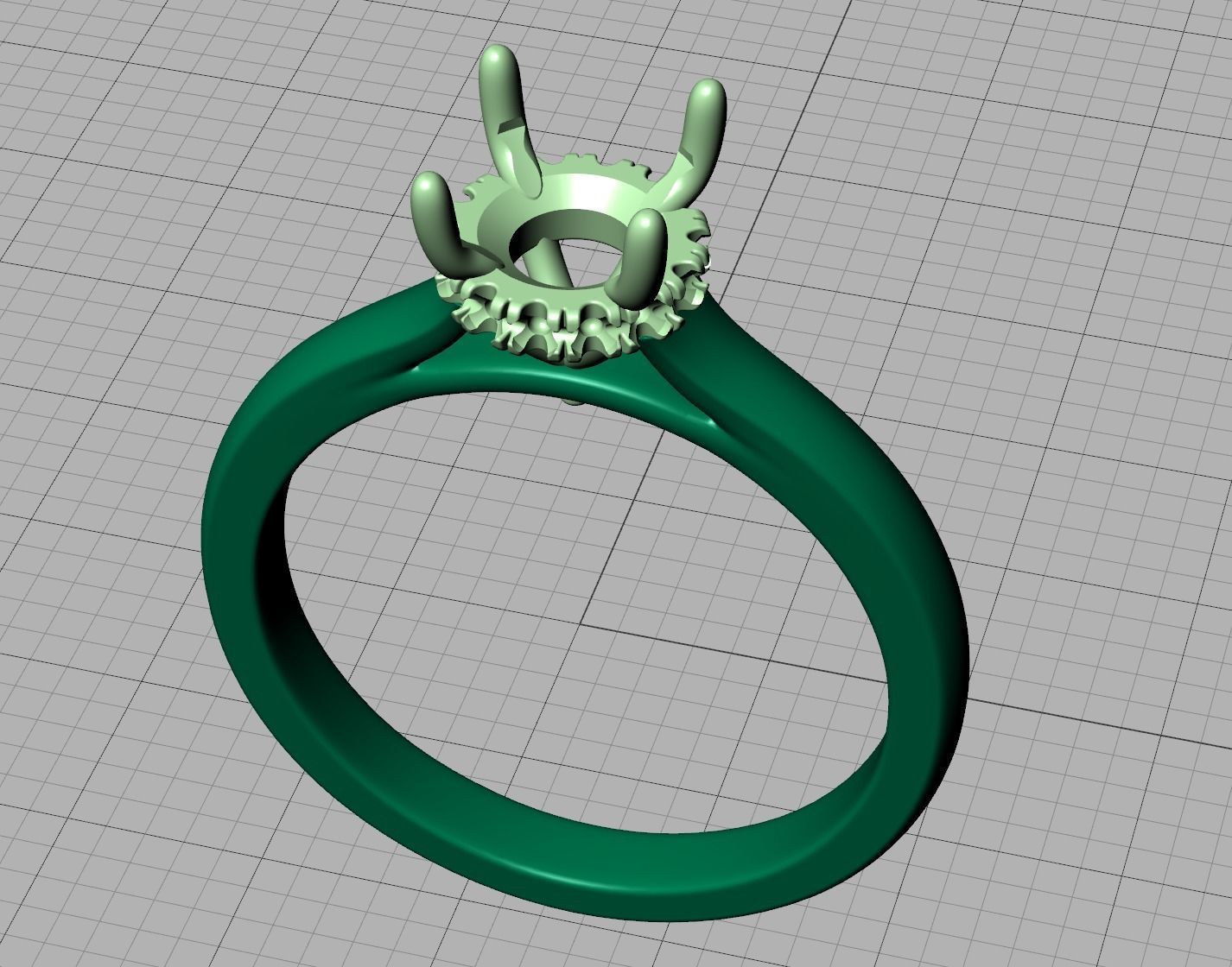 Classic Engagement ring 3dmodel with 1ct stone 3D print model_10