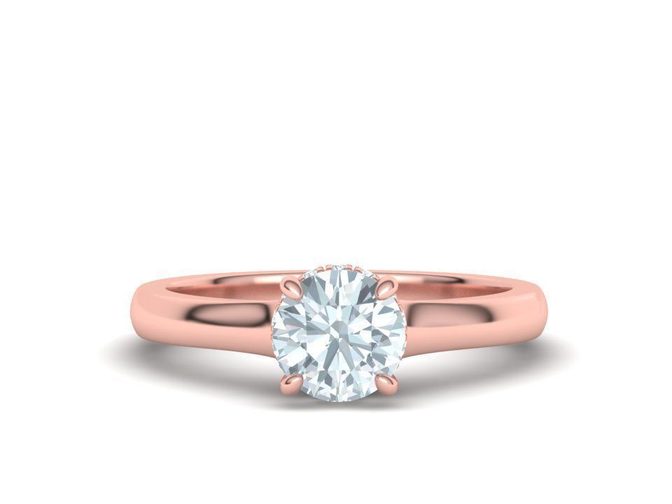 Classic Engagement ring 3dmodel with 1ct stone 3D print model_27