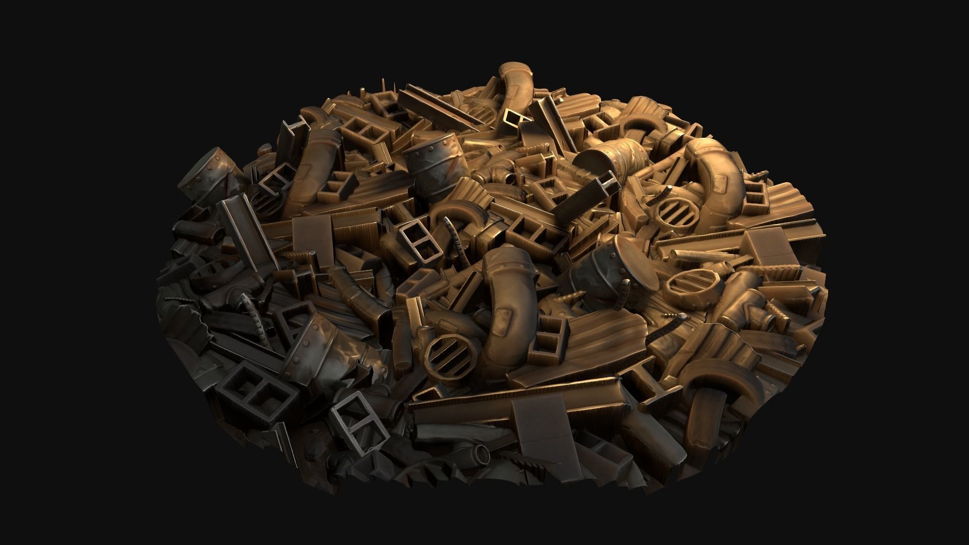 Stylized Junk Material And Models Low-poly 3D model_2