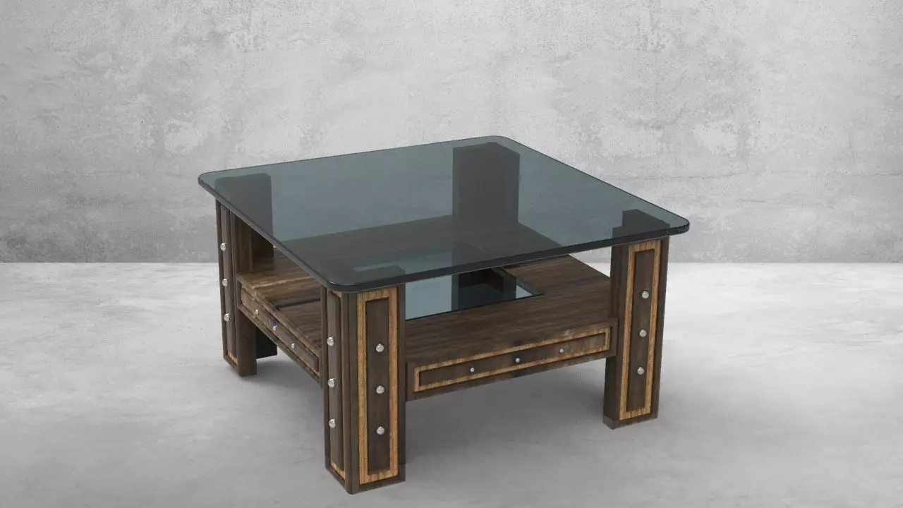 Table Furniture Design CAD Model Low-poly 3D model_0