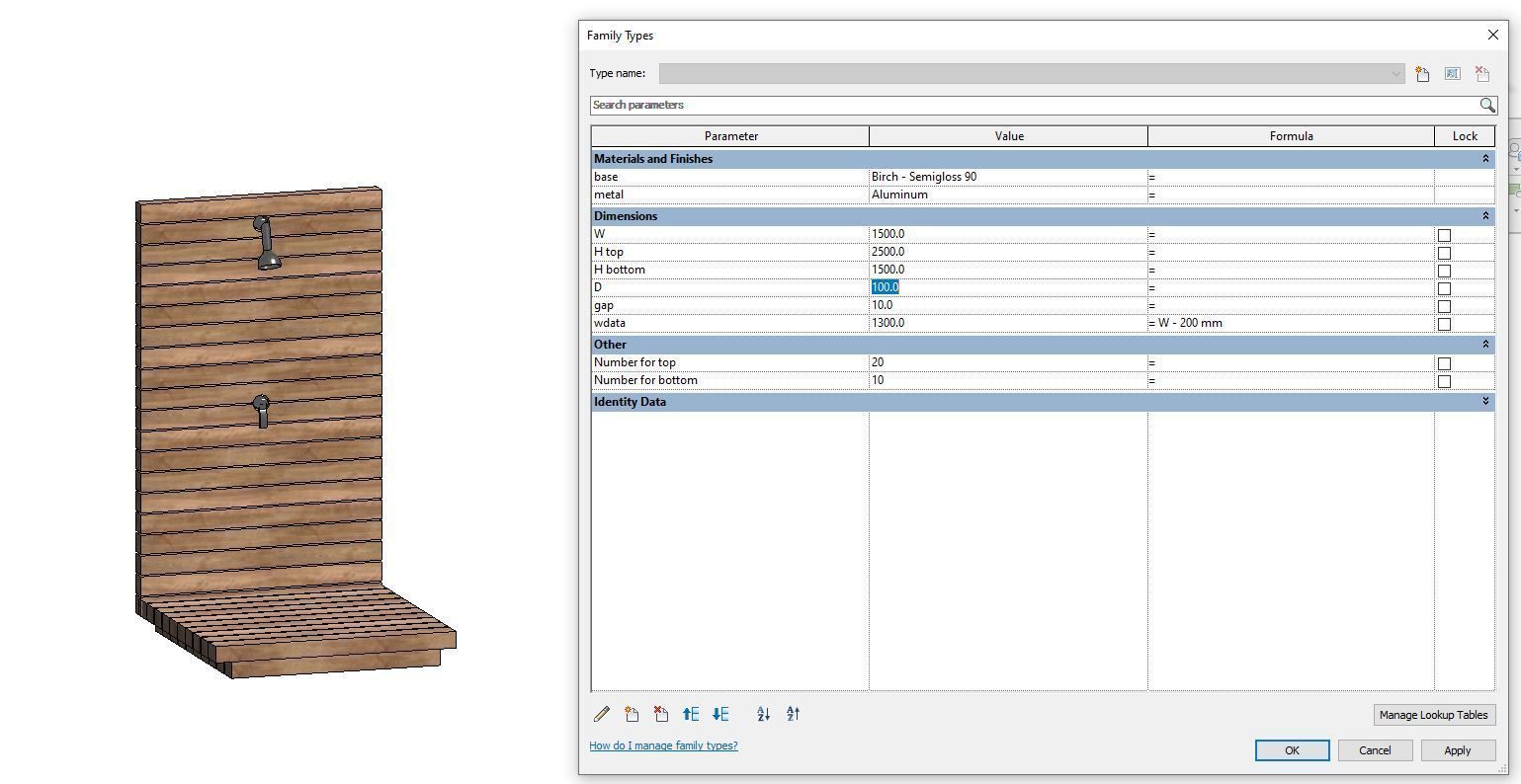 Exterior shower - Full parametric Revit Family Free low-poly 3D model_8