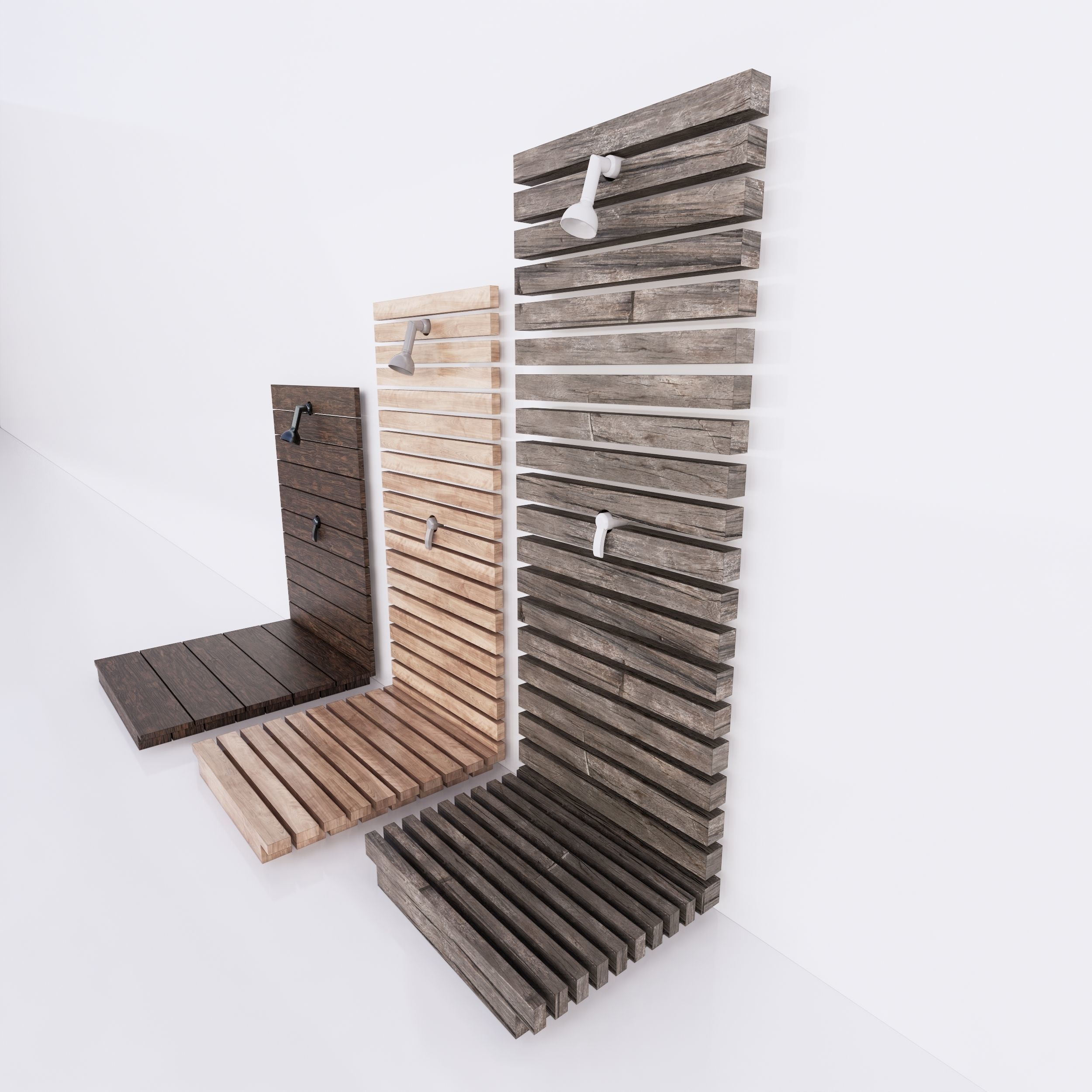 Exterior shower - Full parametric Revit Family Free low-poly 3D model_1