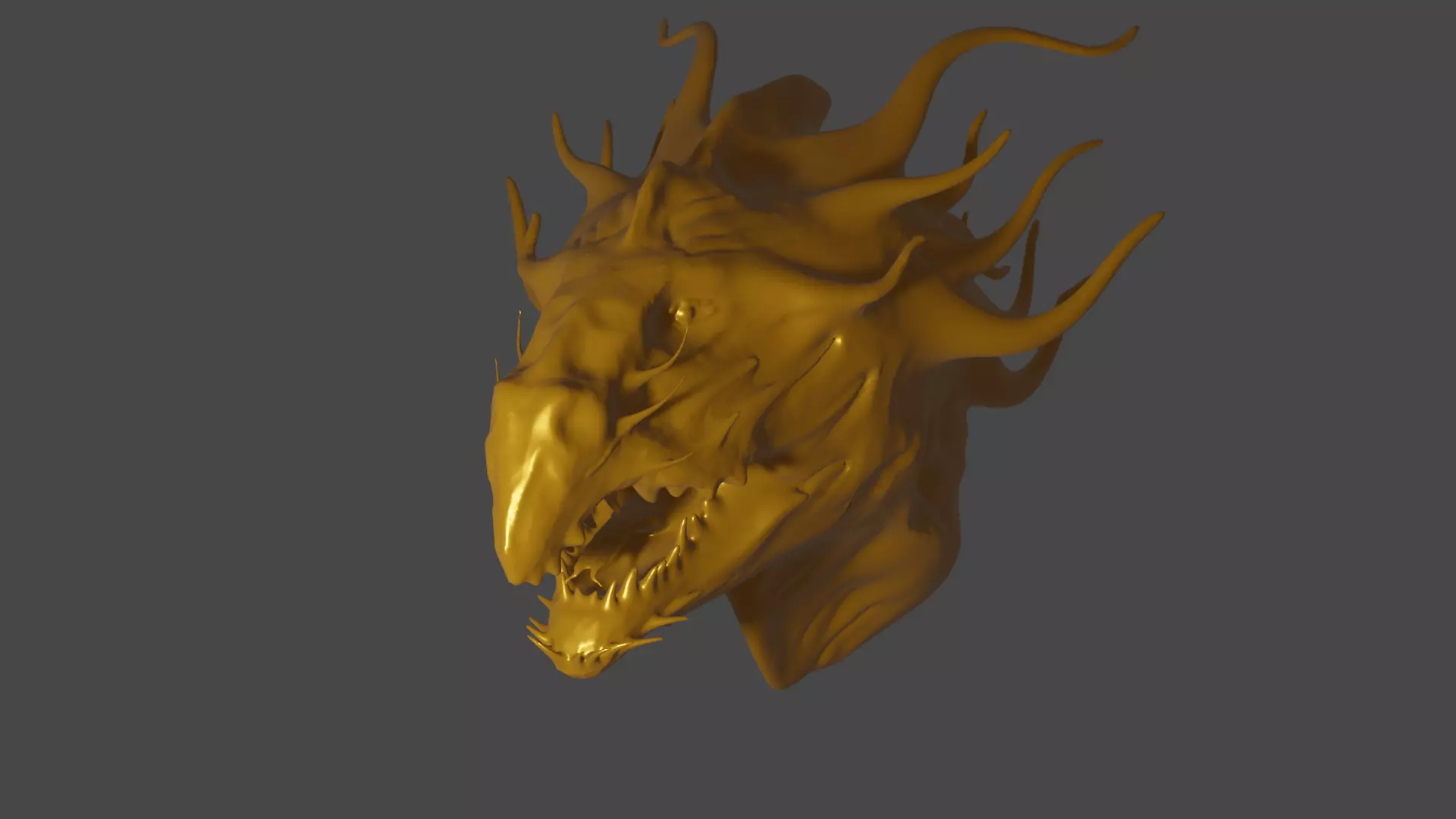 GoldenDragonIdol golden dragon head 3D model_0