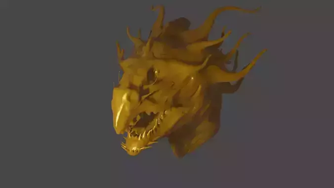 GoldenDragonIdol golden dragon head 3D model