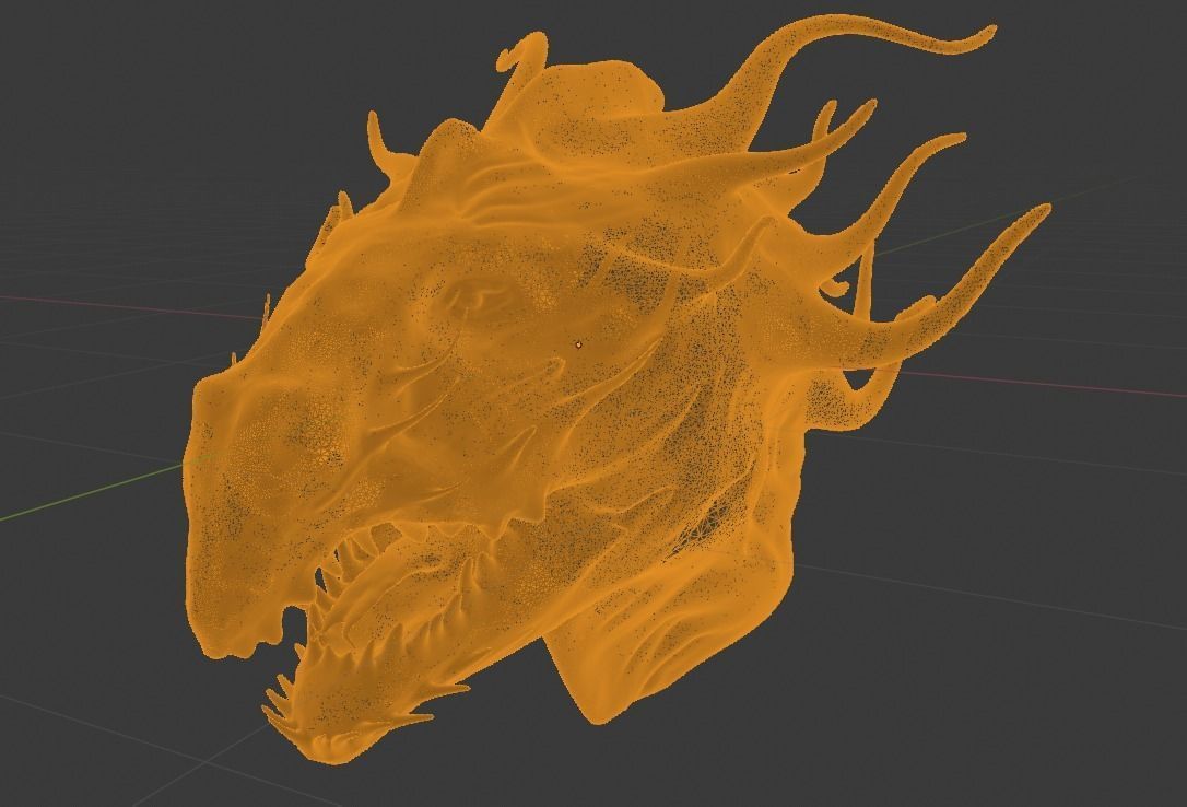 GoldenDragonIdol golden dragon head 3D model_1