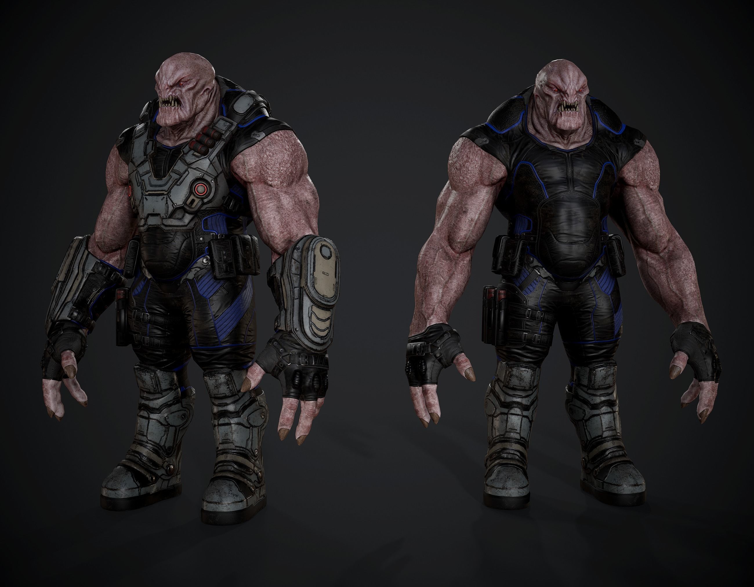 Sci-fi Creature for game Low-poly 3D model_10