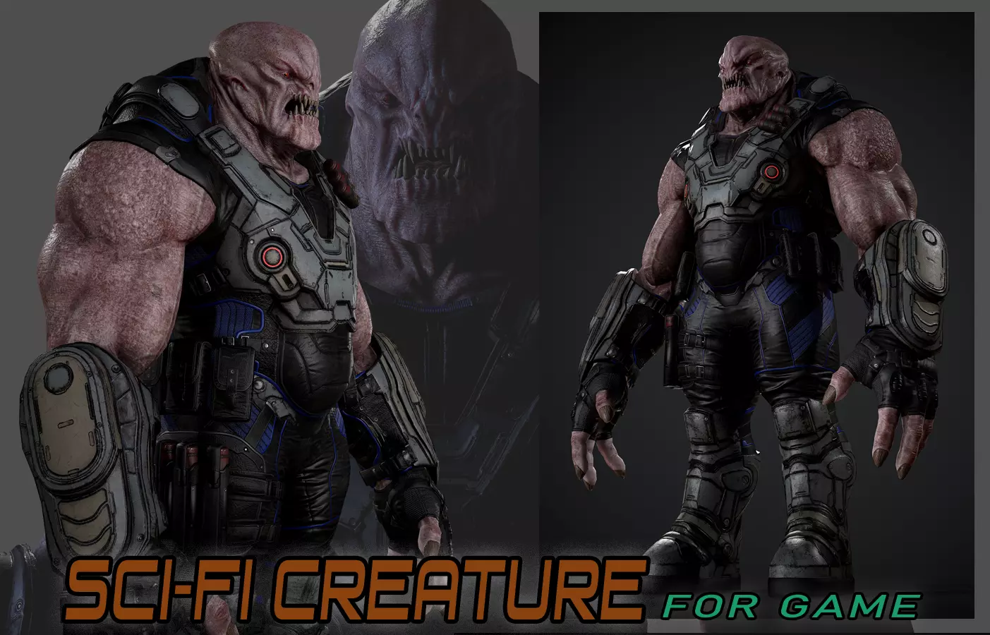 Sci-fi Creature for game Low-poly 3D model_0