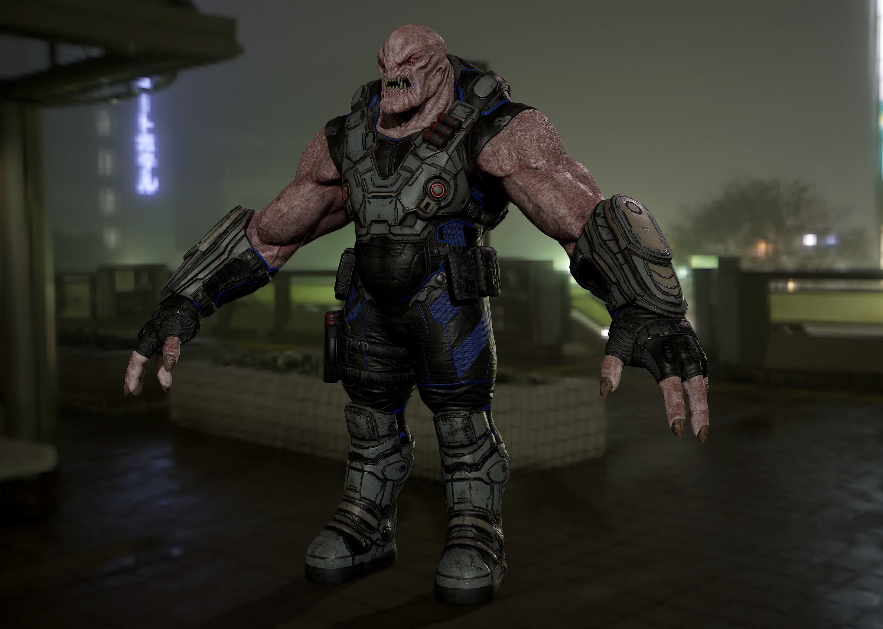 Sci-fi Creature for game Low-poly 3D model_7