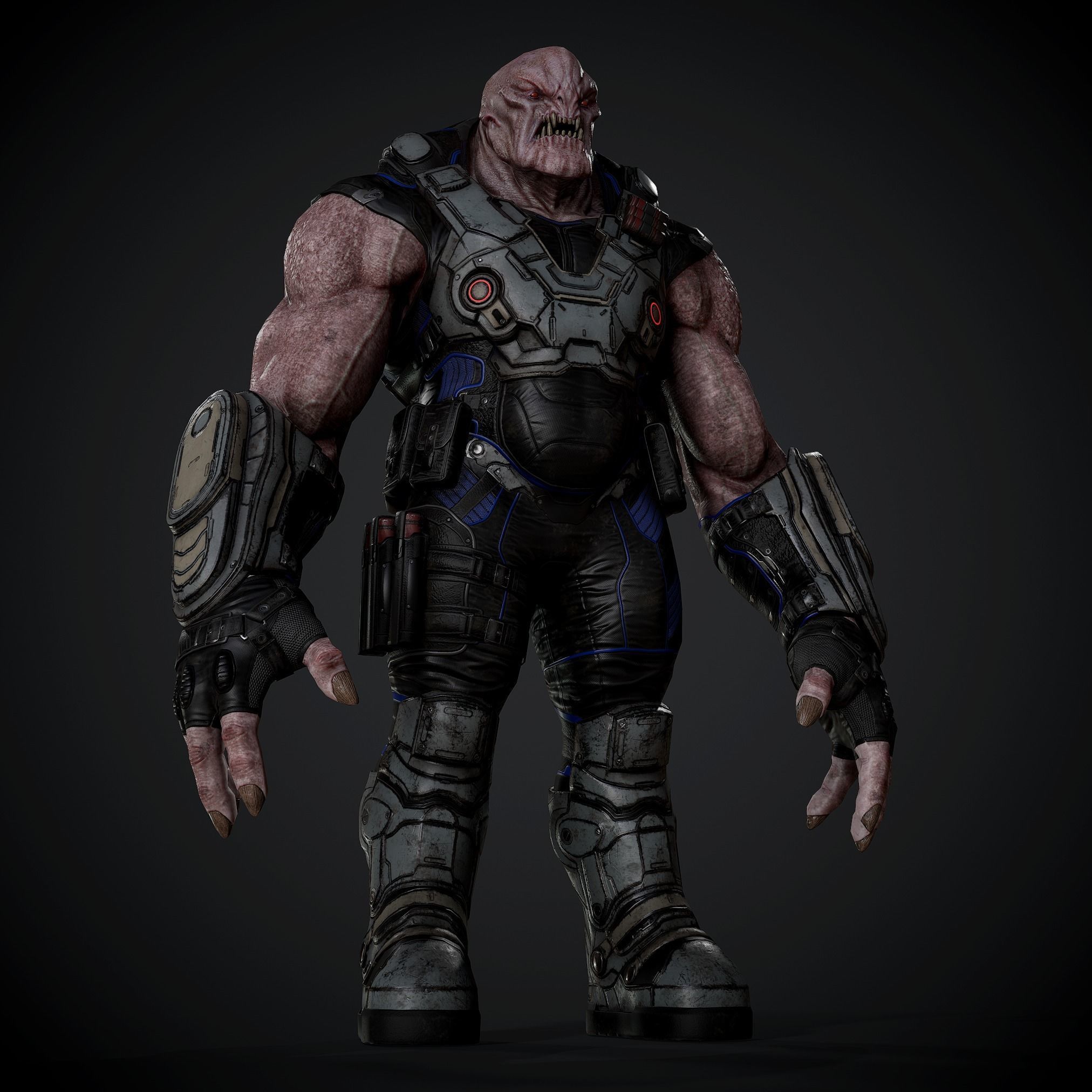 Sci-fi Creature for game Low-poly 3D model_5