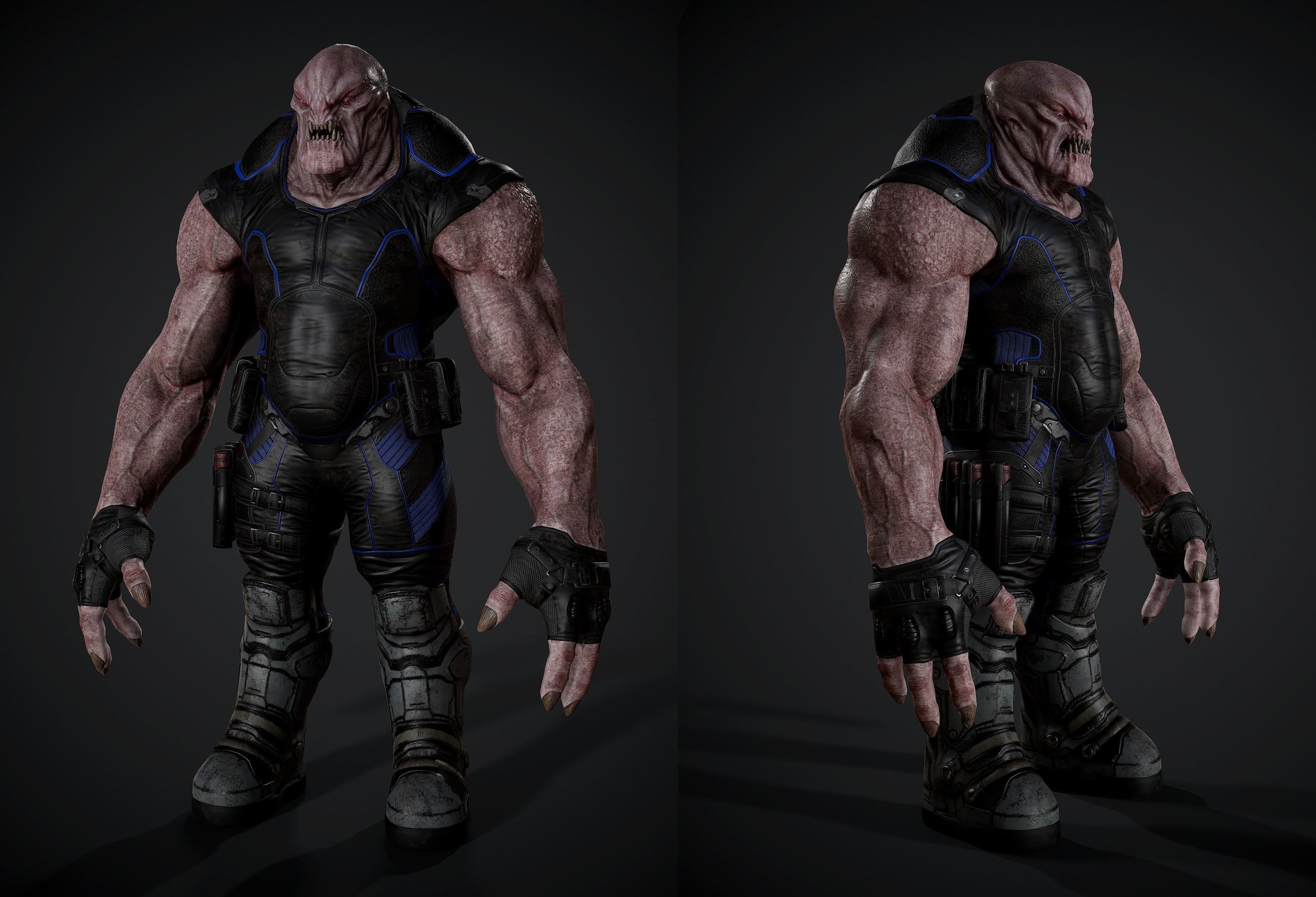 Sci-fi Creature for game Low-poly 3D model_11