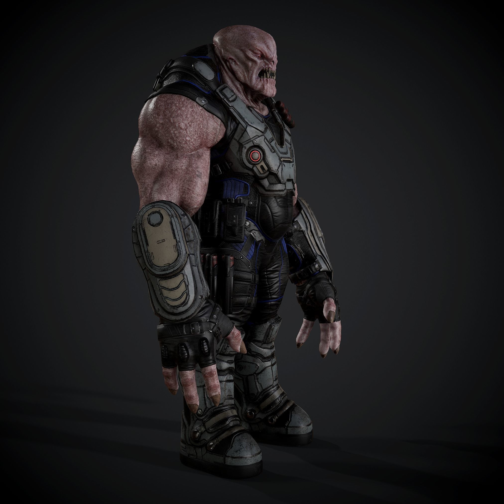 Sci-fi Creature for game Low-poly 3D model_2