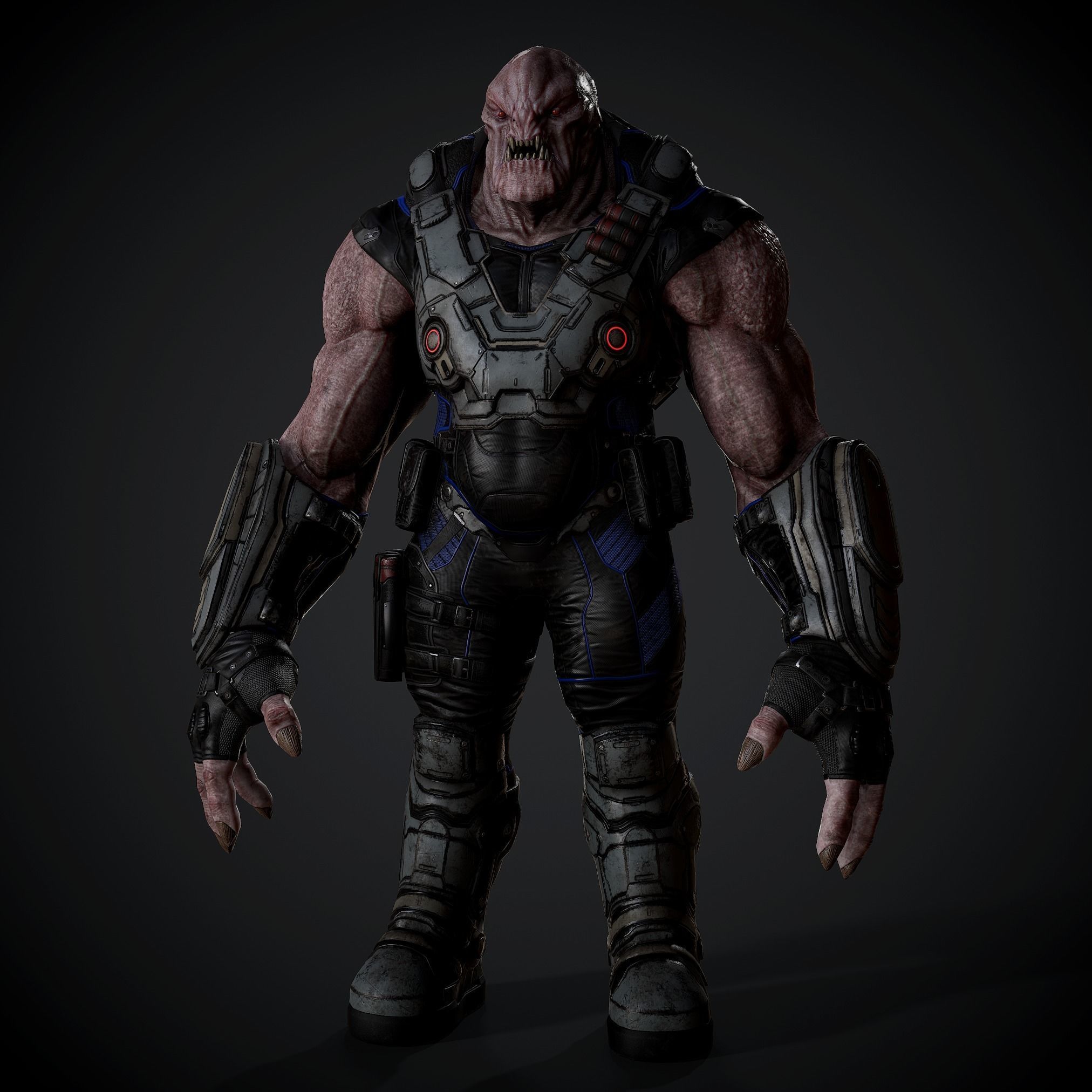 Sci-fi Creature for game Low-poly 3D model_3