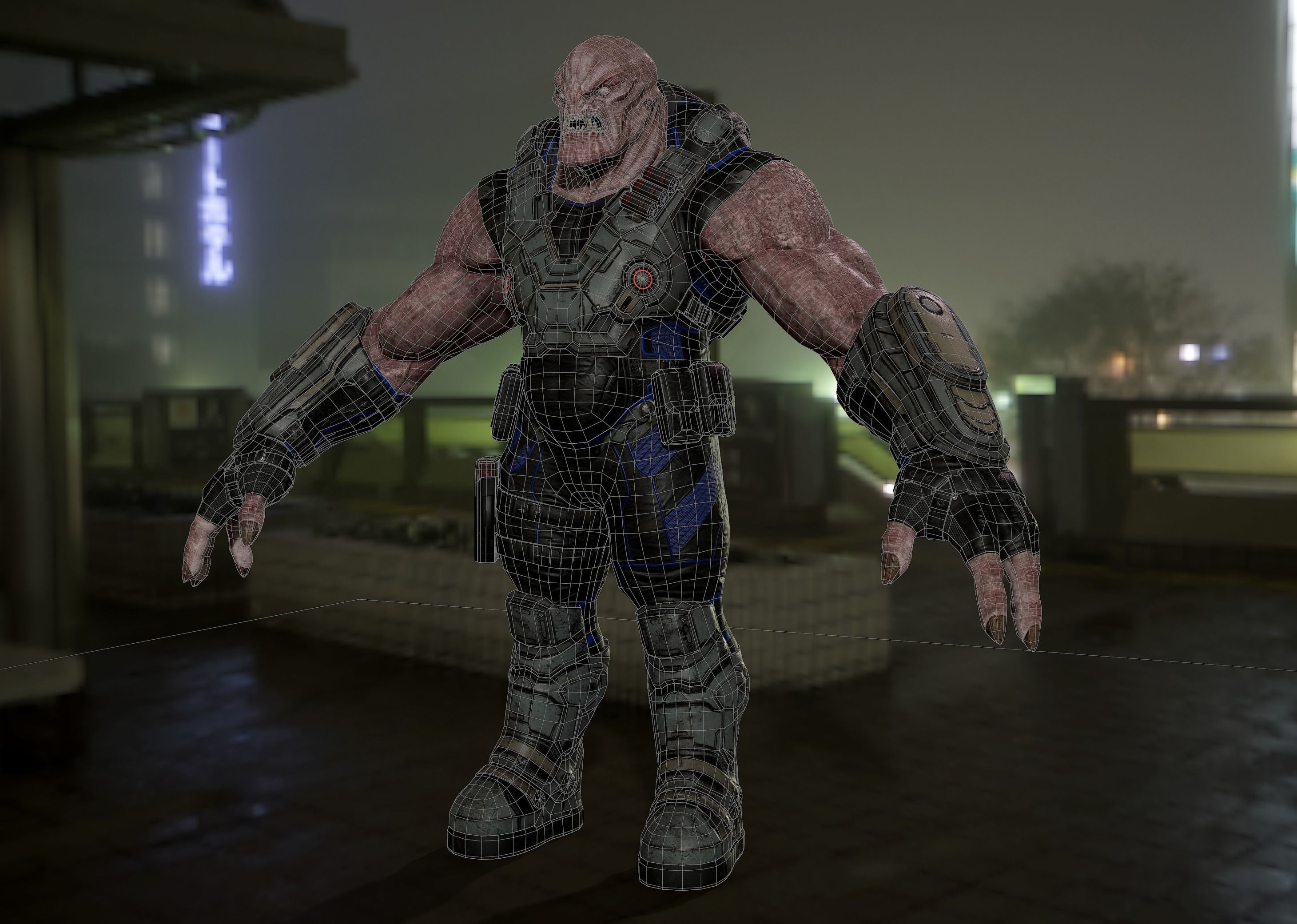 Sci-fi Creature for game Low-poly 3D model_8