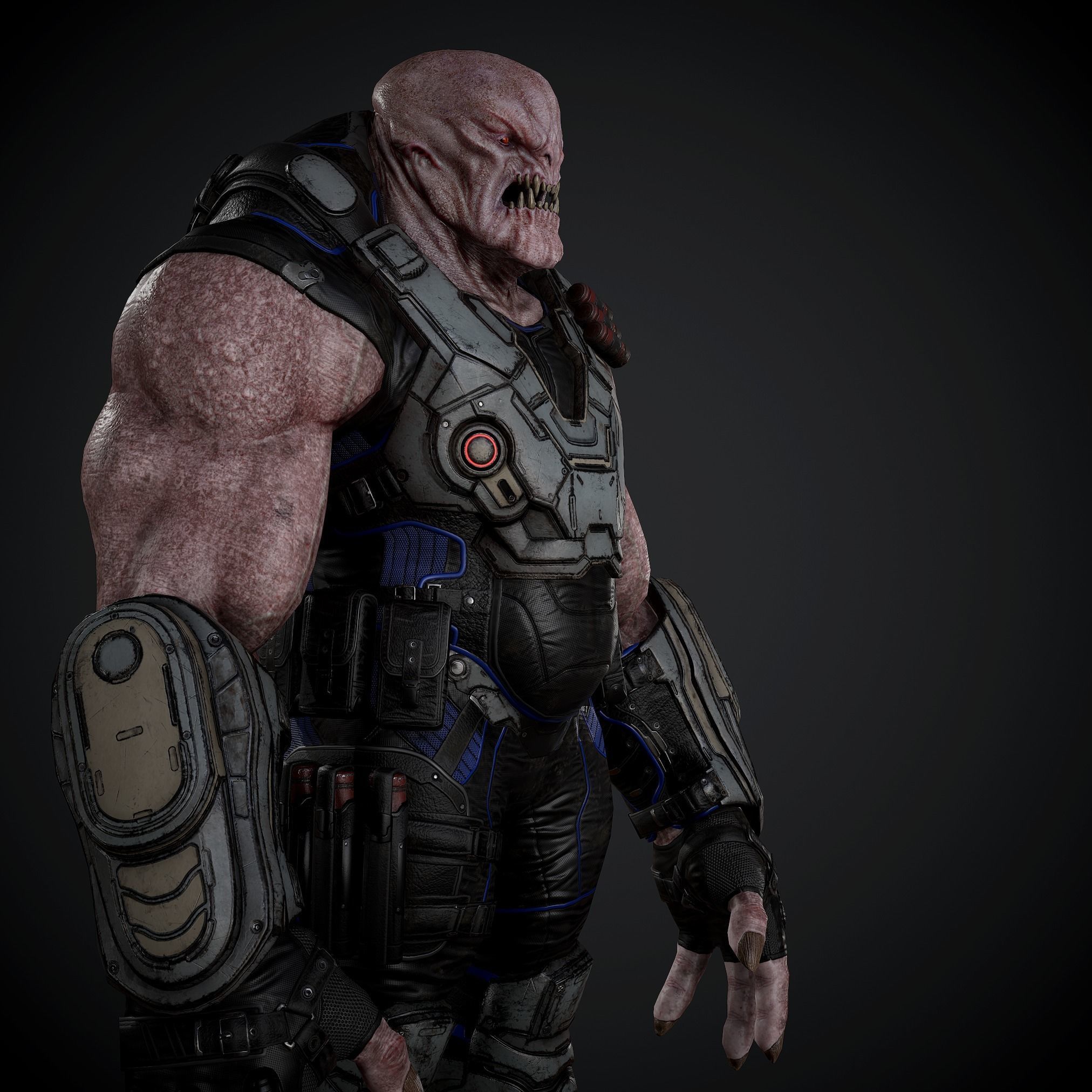 Sci-fi Creature for game Low-poly 3D model_12