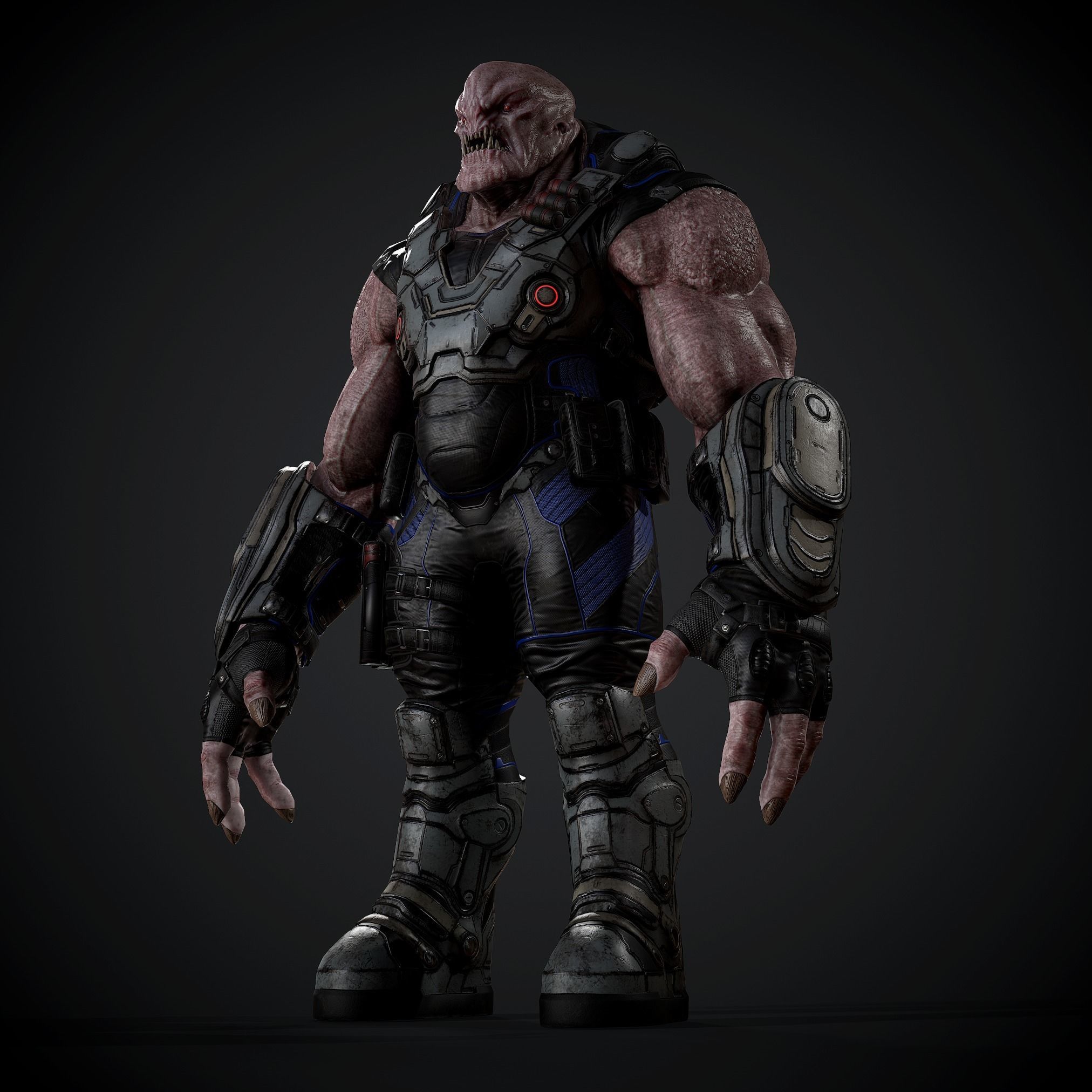 Sci-fi Creature for game Low-poly 3D model_6