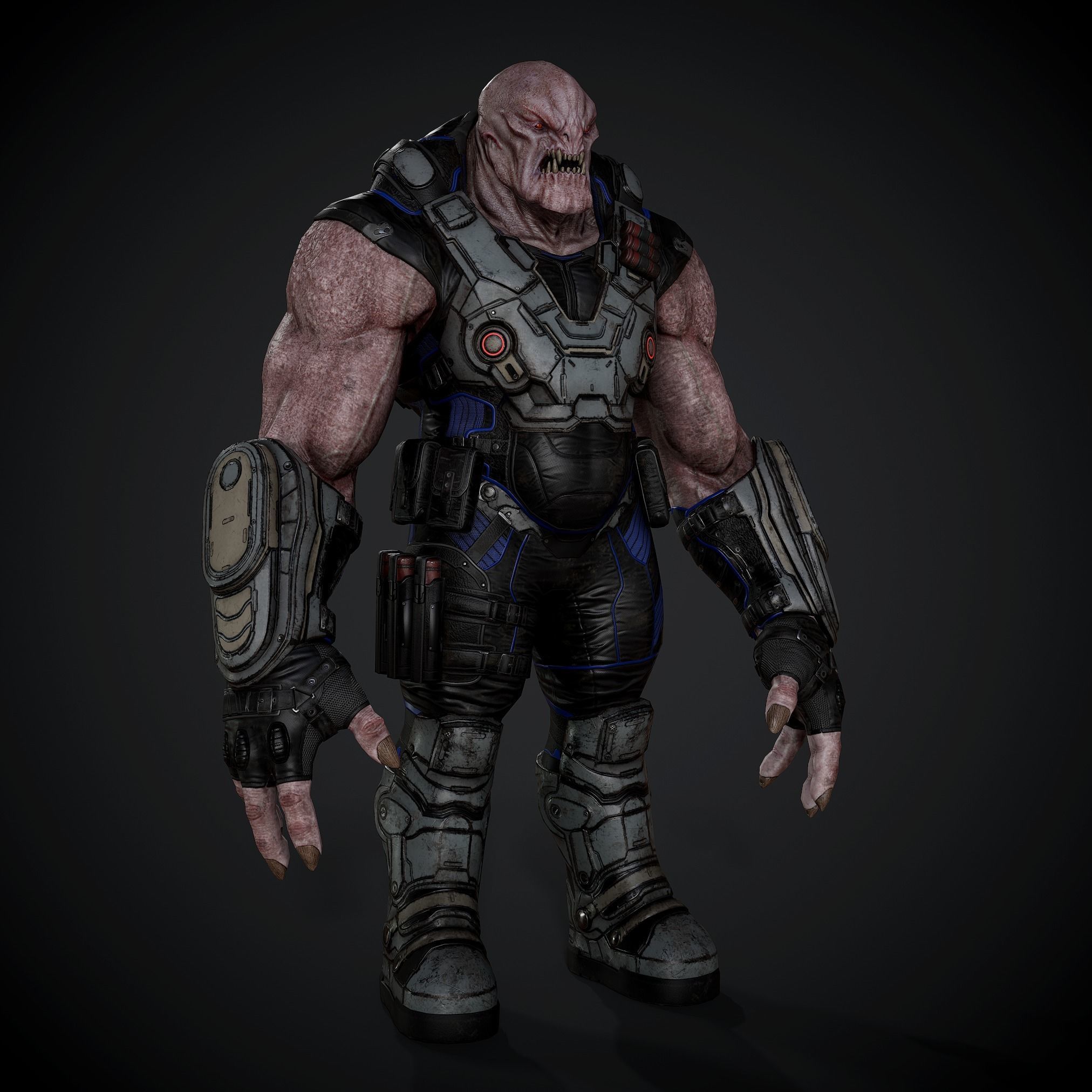 Sci-fi Creature for game Low-poly 3D model_1