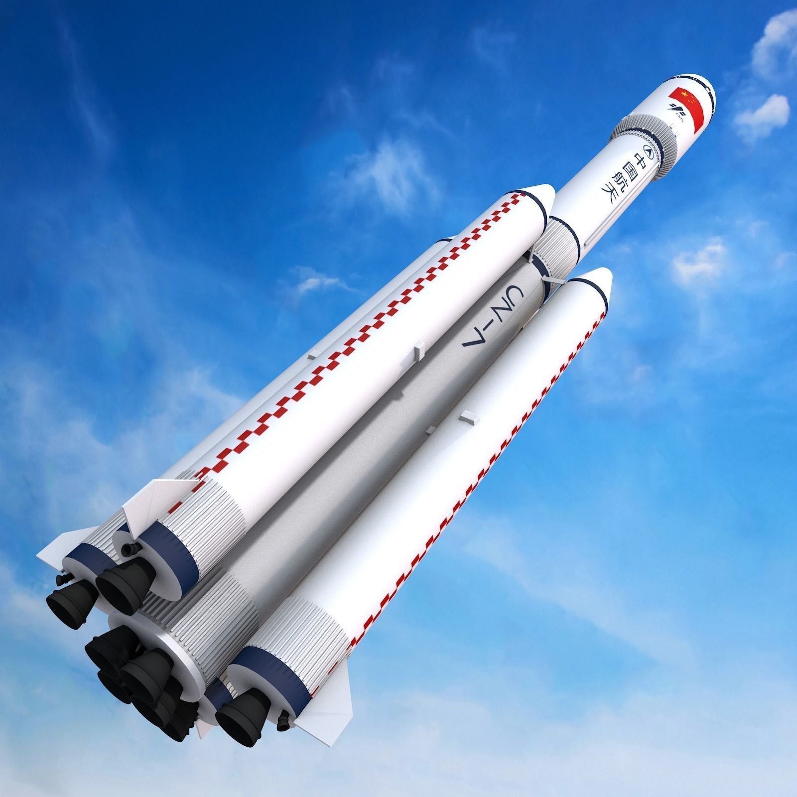 Long March 7  China rocket 3D model_3