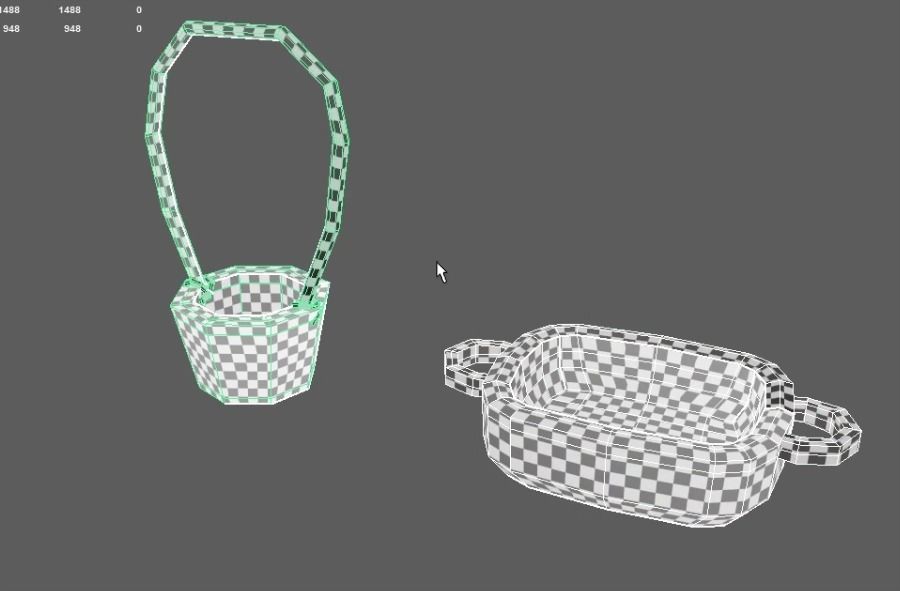 Baskets basket and pot 3D model_2
