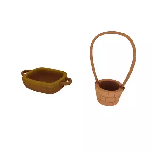 Baskets basket and pot 3D model