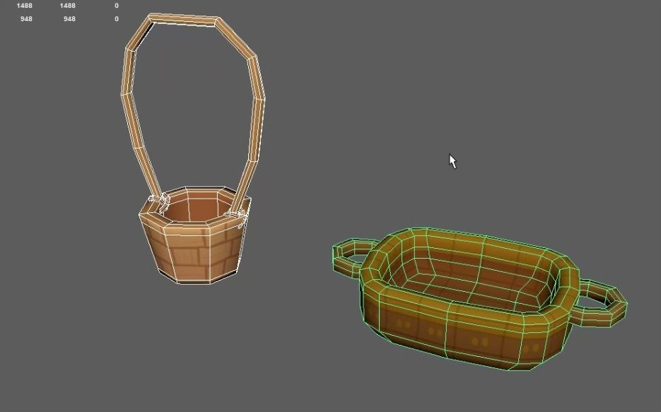 Baskets basket and pot 3D model_5