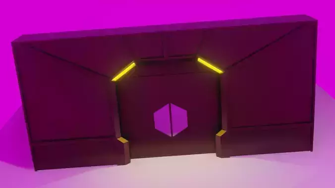 Sci Fi Door - Rigged Animation 3D Model
