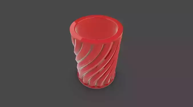 Twisted Cup 3D Print Ready Hexagon Twist