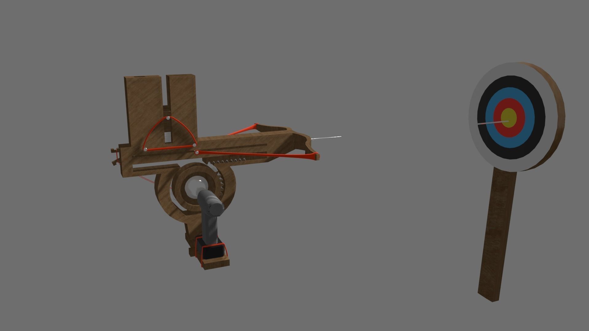 Rack and Pinion Powered Crossbow 3D model_4