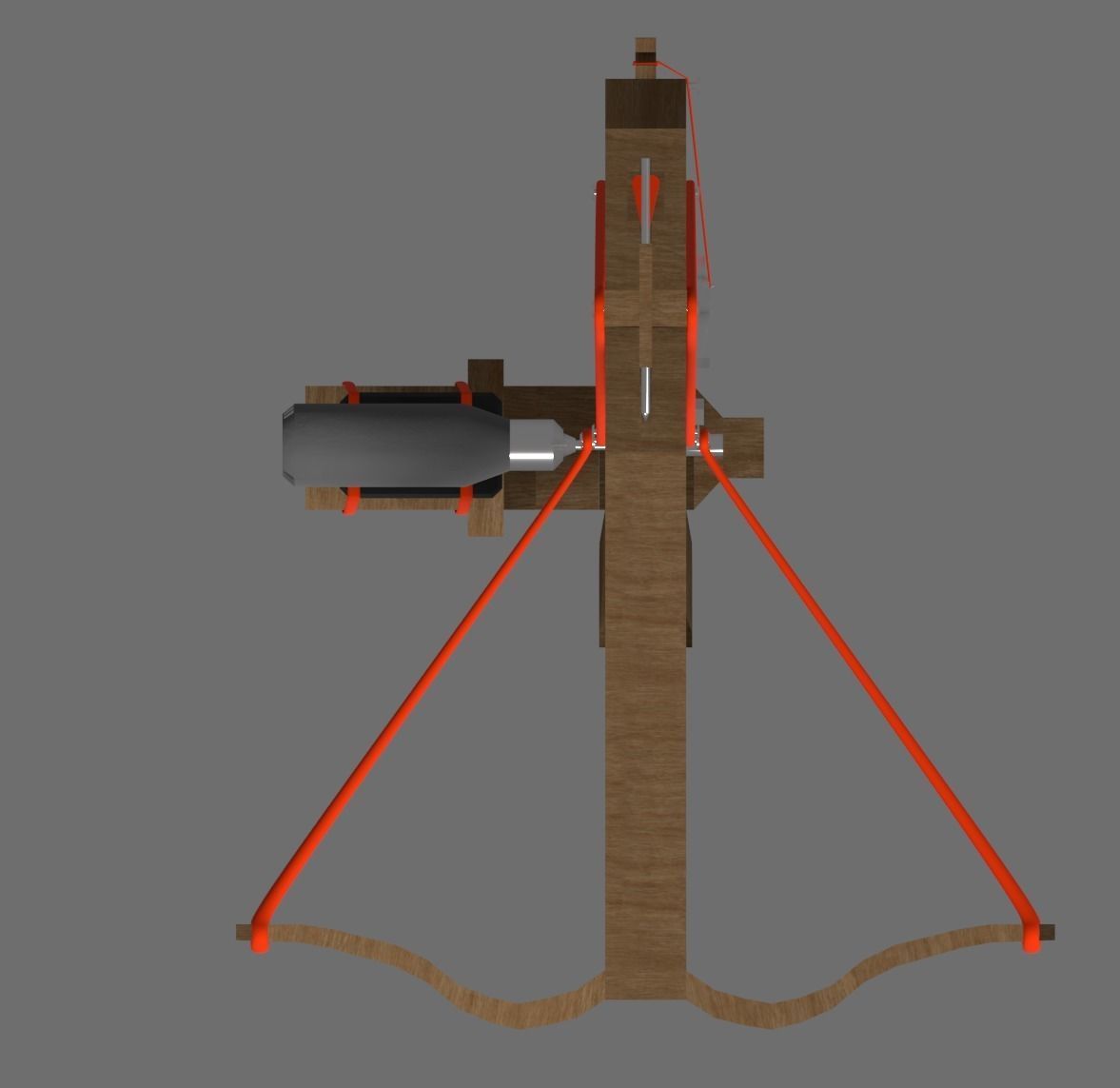 Rack and Pinion Powered Crossbow 3D model_1