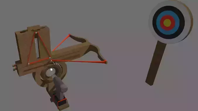 Rack and Pinion Powered Crossbow 3D model