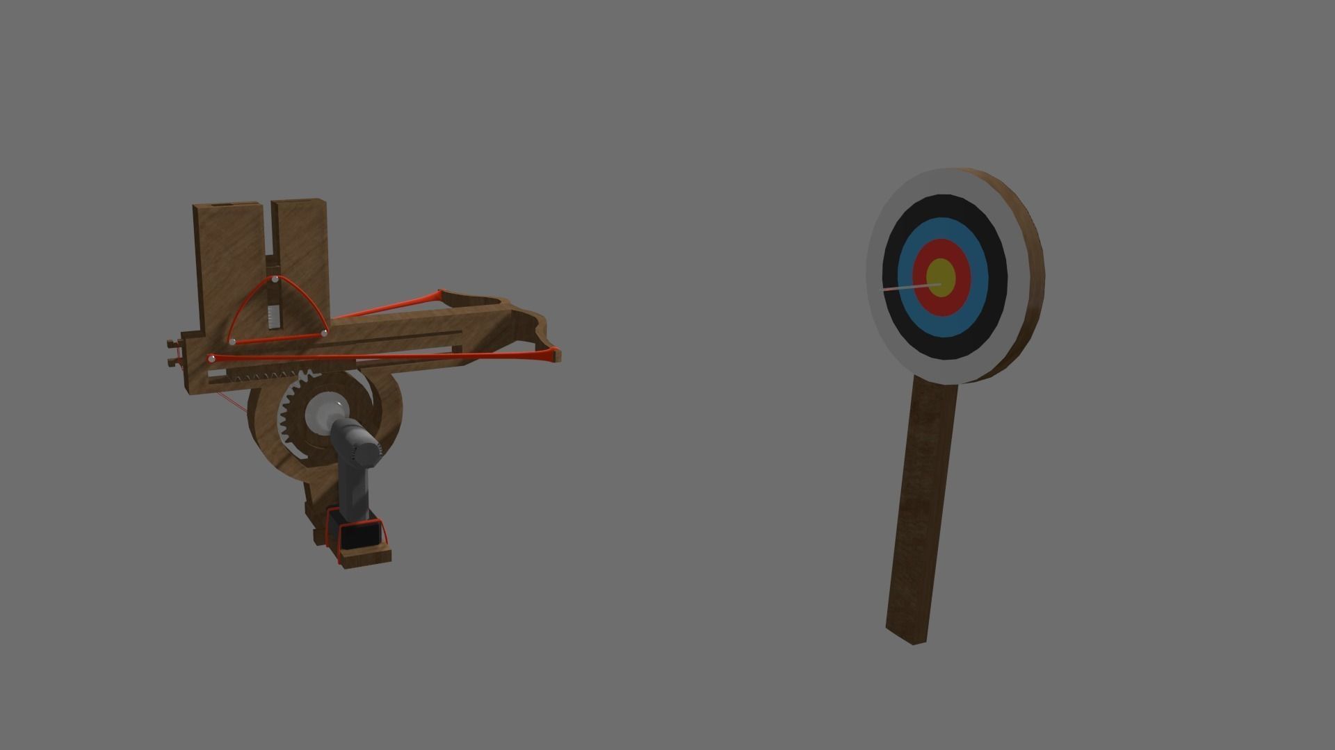 Rack and Pinion Powered Crossbow 3D model_5