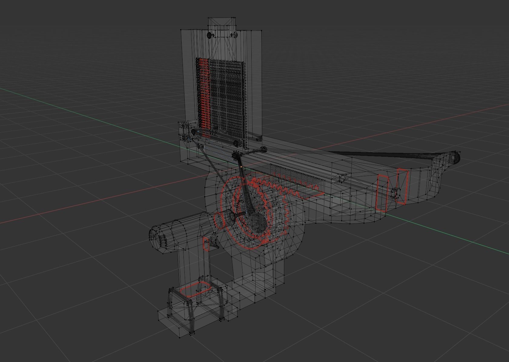 Rack and Pinion Powered Crossbow 3D model_7