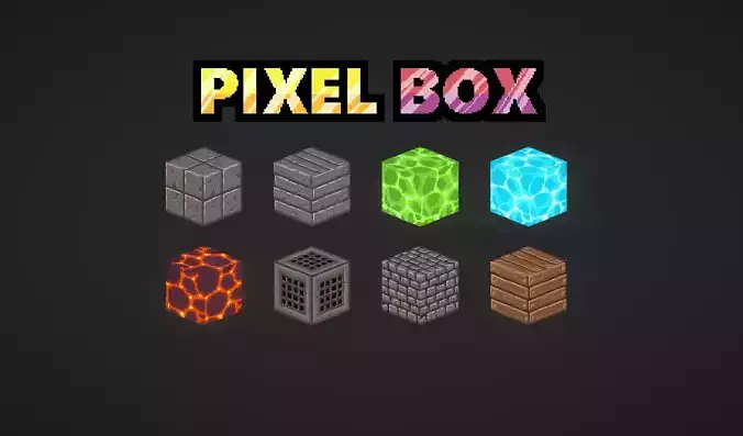 Pixel model 3D minecraft house