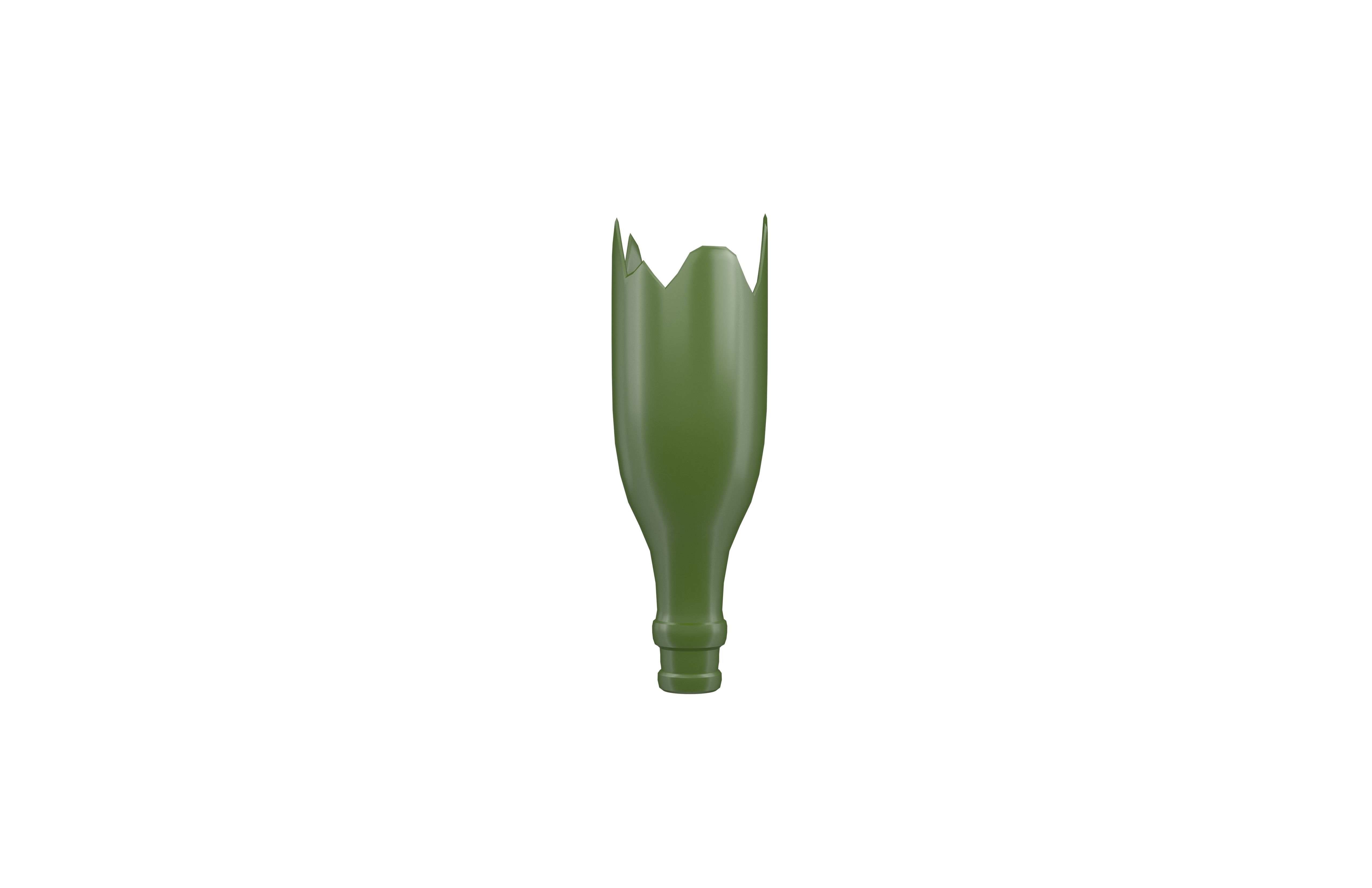 Broken Bottle v1 001 Low-poly 3D model_2
