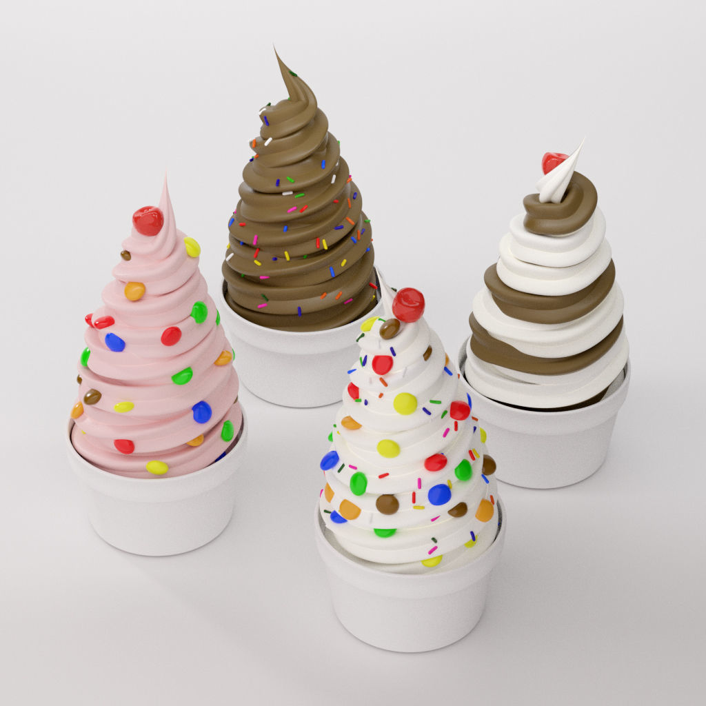 Soft Serve Ice Cream Cup 3D model_3