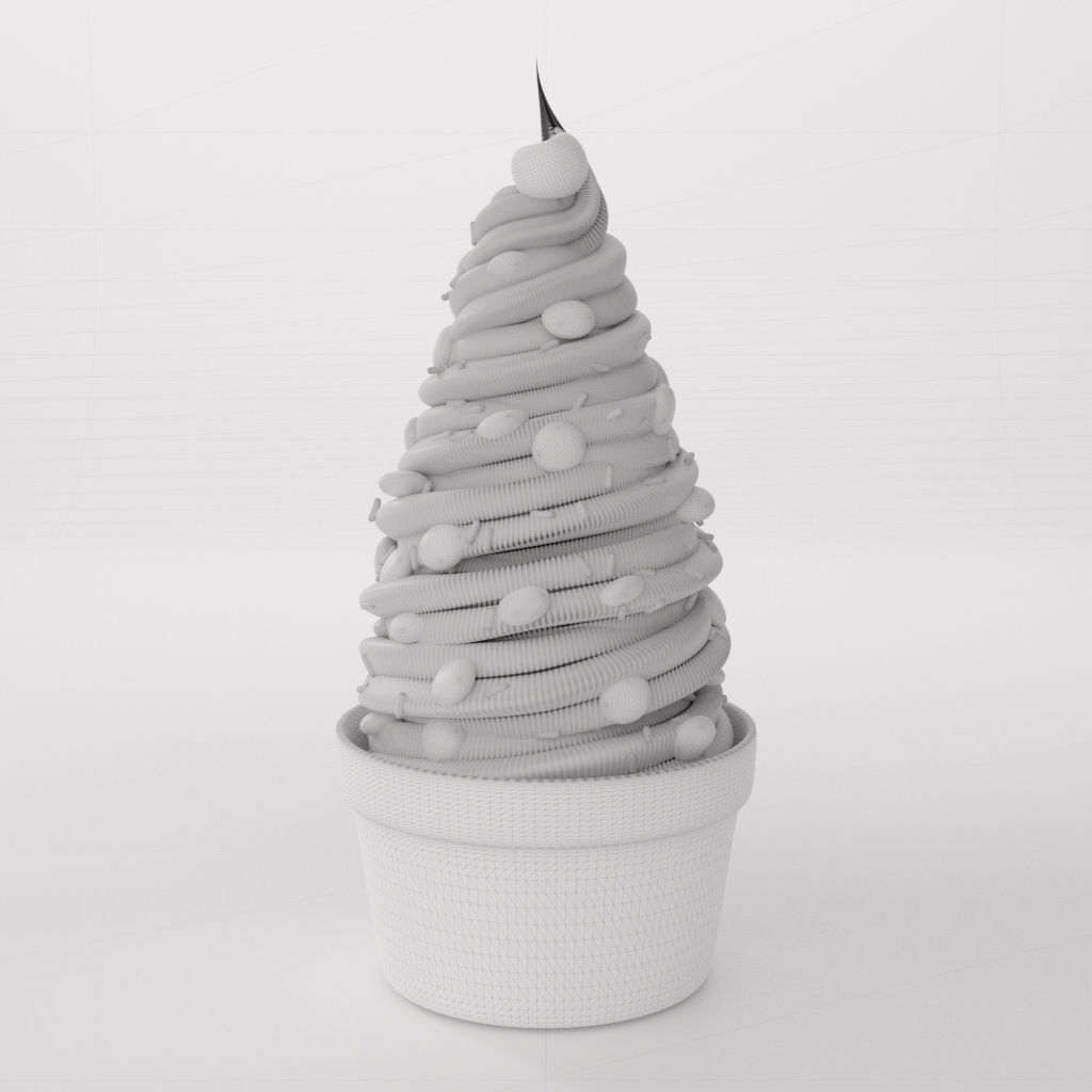 Soft Serve Ice Cream Cup 3D model_5