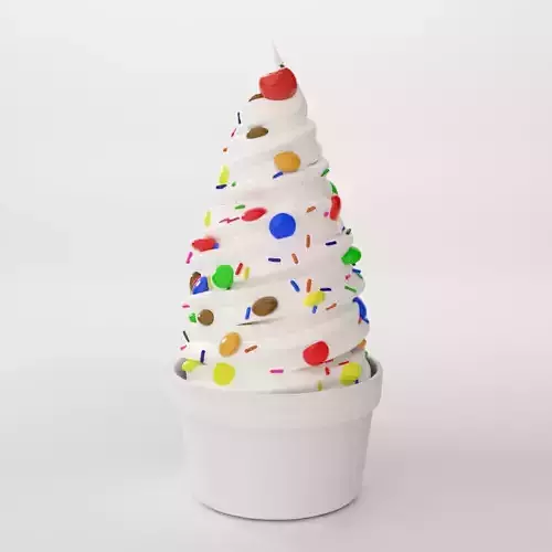 Soft Serve Ice Cream Cup 3D model Soft Serve Ice Cream Cup 3D model