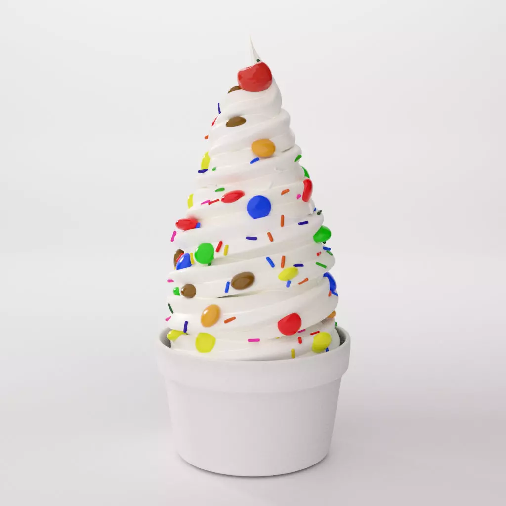 Soft Serve Ice Cream Cup 3D model_0