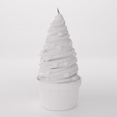 Soft Serve Ice Cream Cup 3D model 5