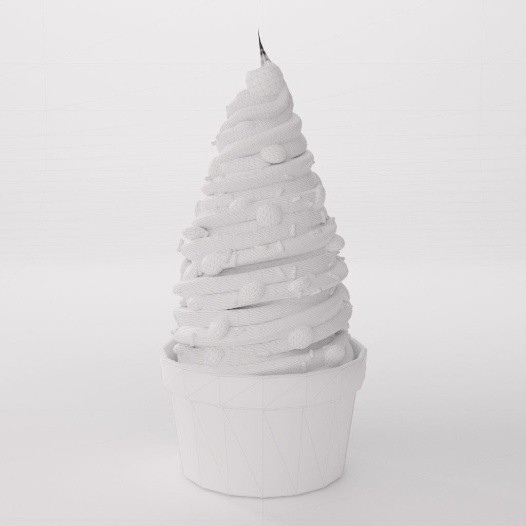 Soft Serve Ice Cream Cup 3D model_4