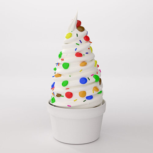 Soft Serve Ice Cream Cup 3D model 2