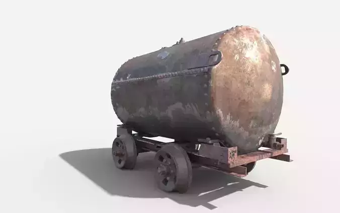Rusty Oil Tank Railcar 3D model