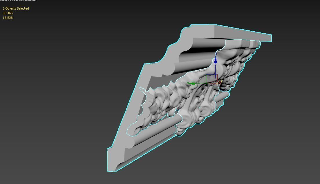 Decorative Ceiling Plaster 3D model_2