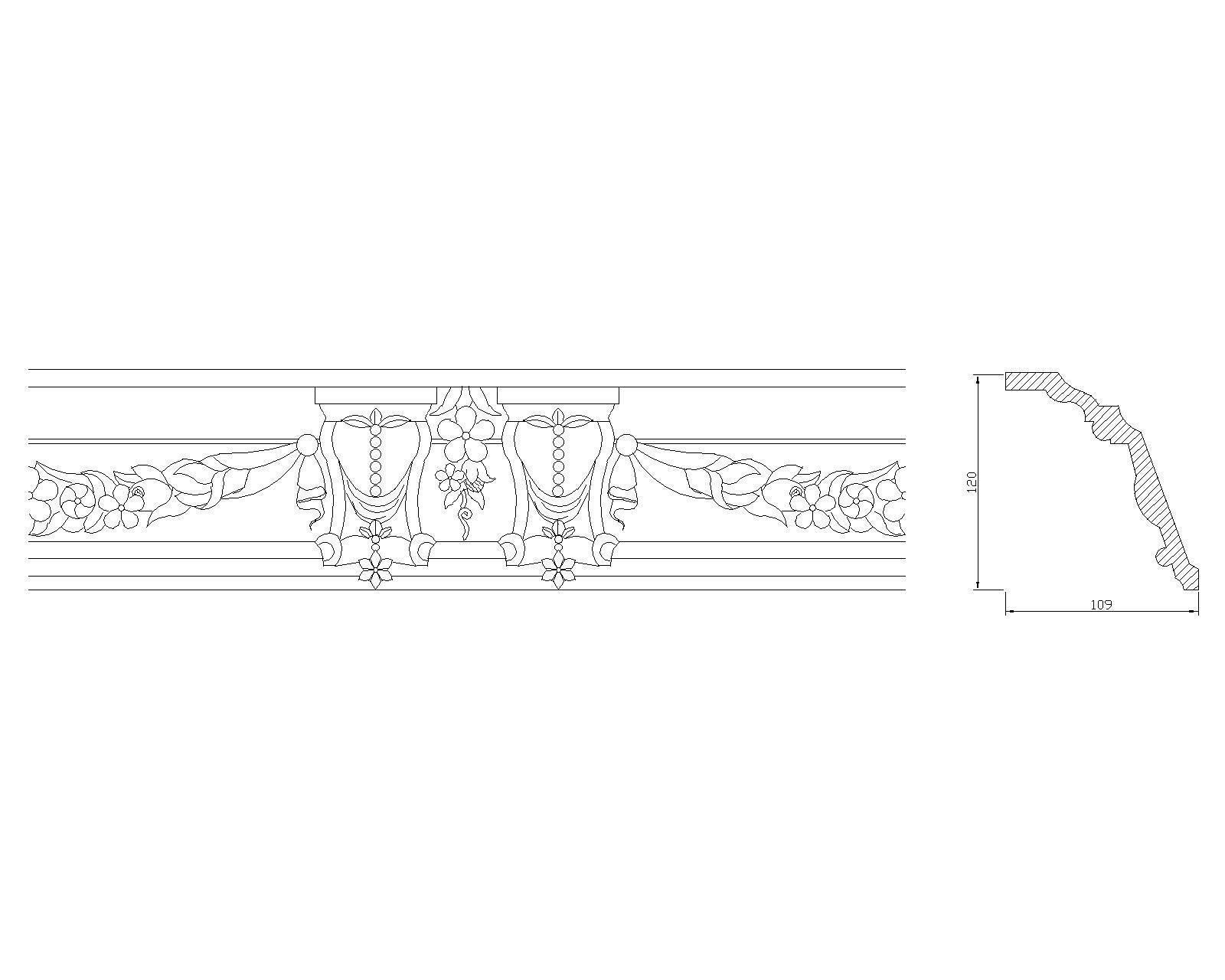 Decorative Ceiling Plaster 3D model_3