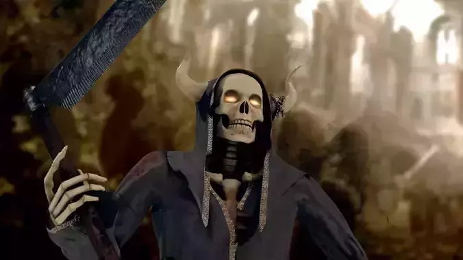 Grim reaper Low-poly 3D model