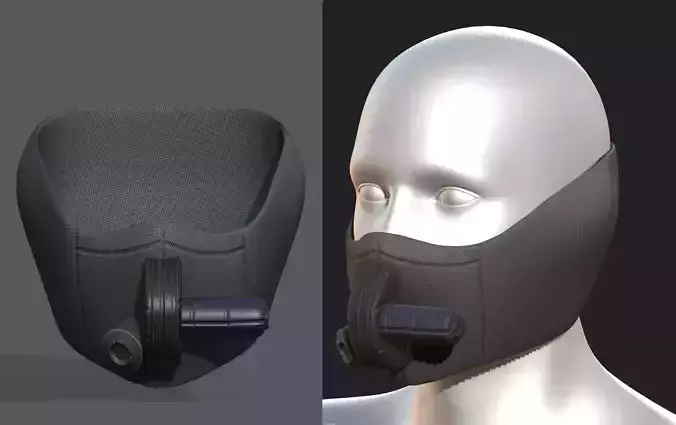 Gas mask helmet scifi fantasy armor hats military Low-poly