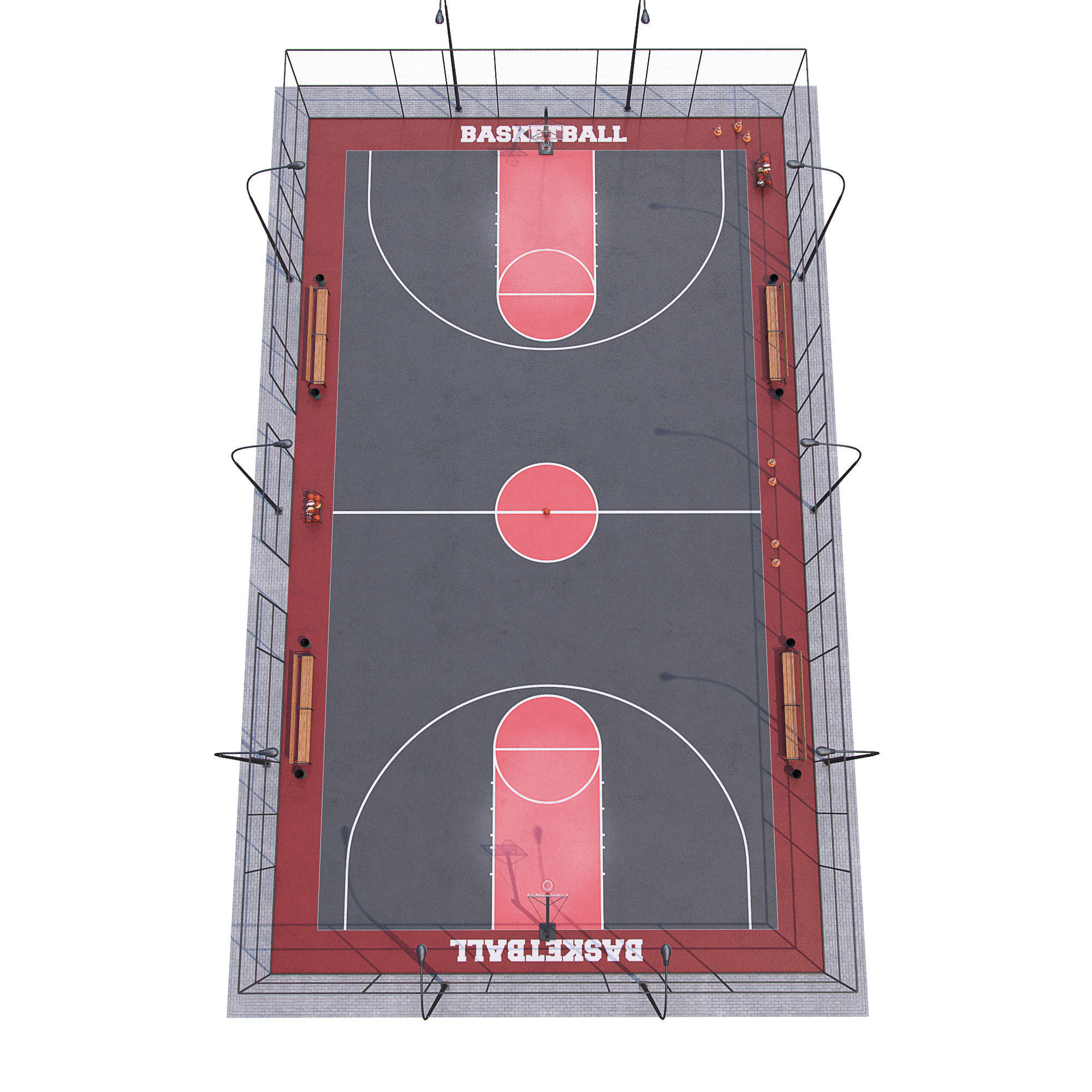 Basketball court Hq 3D model_3